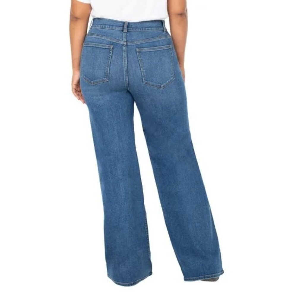 NEW Well Worn Wide Leg High Rise Jeans Women's Size 16/36 Stretched - Picture 4 of 14